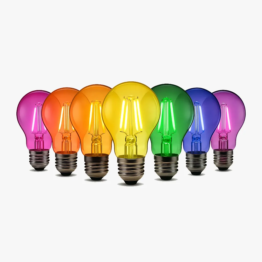 Colorful light bulb add-ons for marquee letter rentals