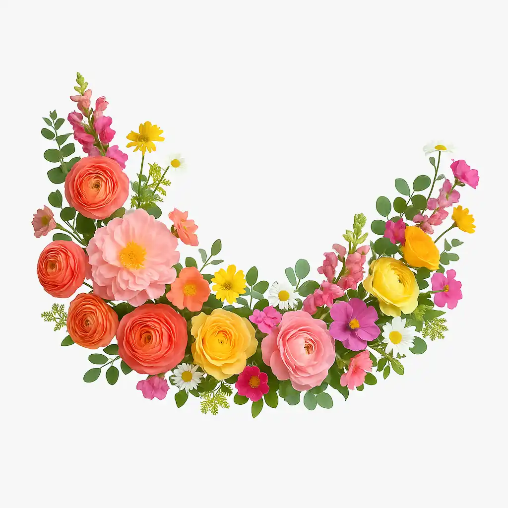 Floral garland add-ons decorating marquee letters at an outdoor event