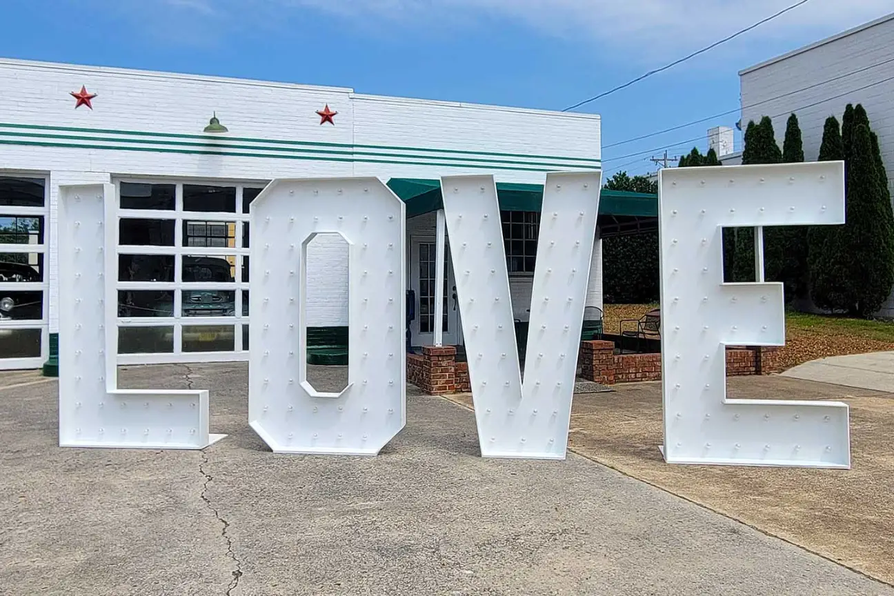 white marquee letters spelling love | www.mybigletters.com