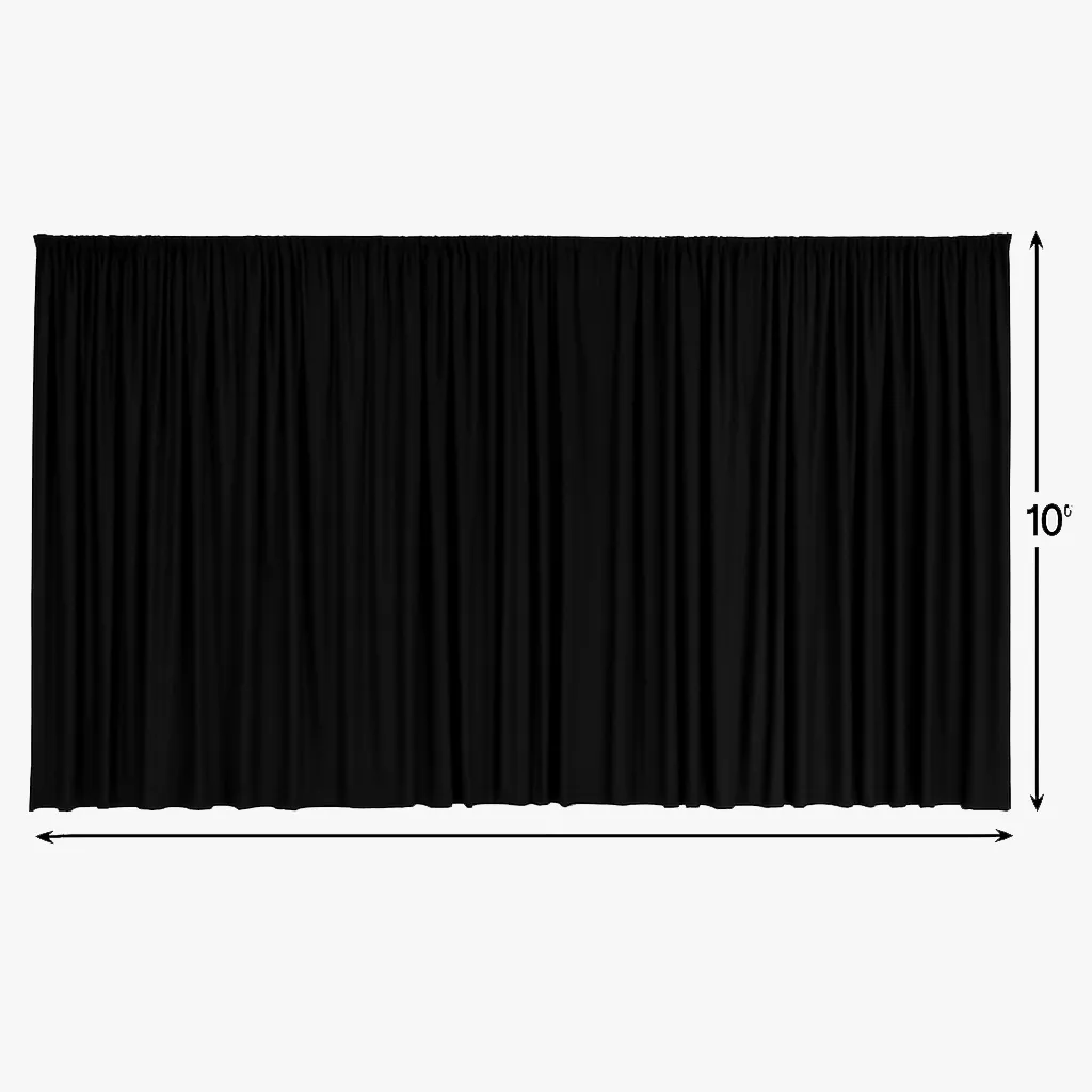 10-foot black backdrops used as add-ons for marquee letter rentals