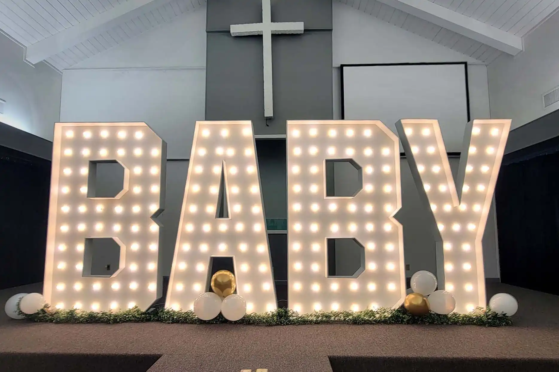 marquee lights | baby shower | my big letters | www.mybigletters.com