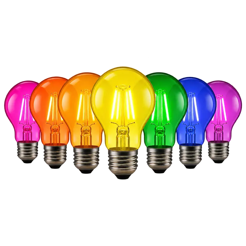 Colored Bulbs for Marquee Letters in Red, Green, Blue, Yellow, Orange, Pink and Purple