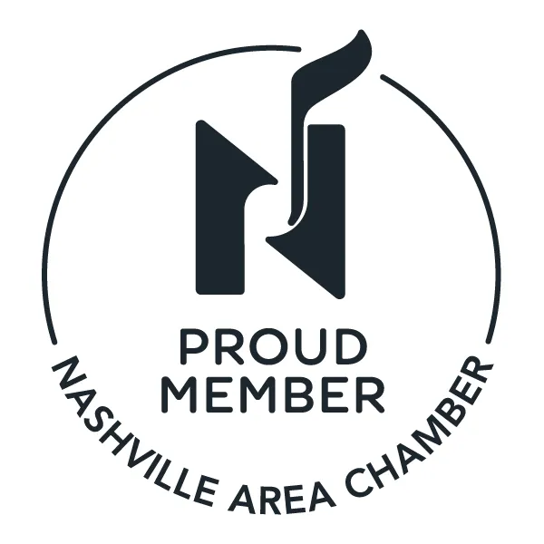 Proud Member badge for the Nashville Area Chamber of Commerce featuring the chamber logo