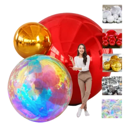 Giant inflatable balls used as fun event add-ons for outdoor decor