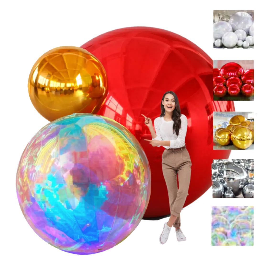 Giant inflatable balls used as fun event add-ons for outdoor decor