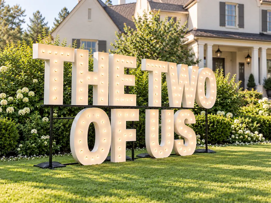 Proposal ideas with light-up letters using 4ft marry me marquee letters in Nashville