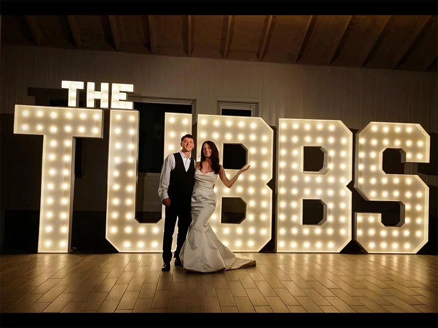 wedding marquee letters last name the tubbs