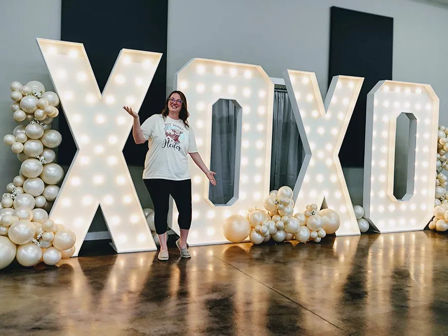 XOXO marquee letters Oak Ridge TN